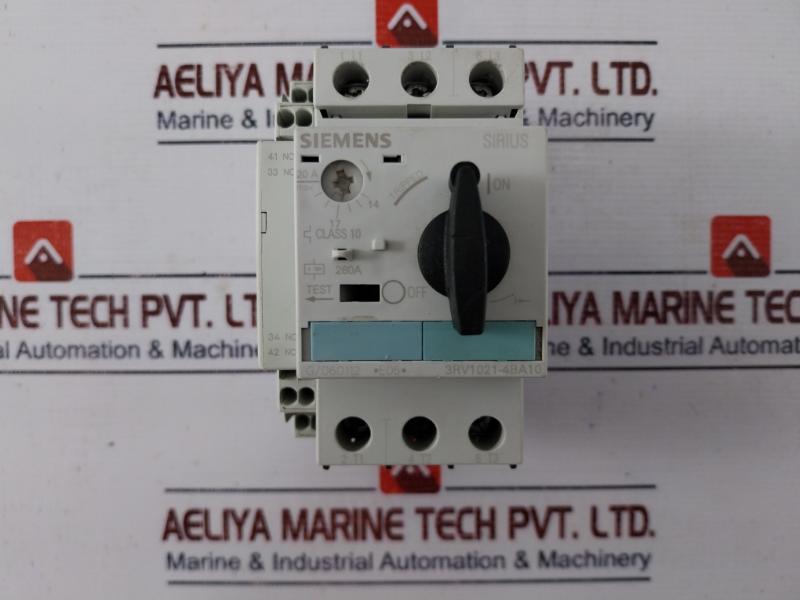 Siemens 3rv1021-4ba10 Circuit Breaker For Motor Protection 10a 50/60hz 690v