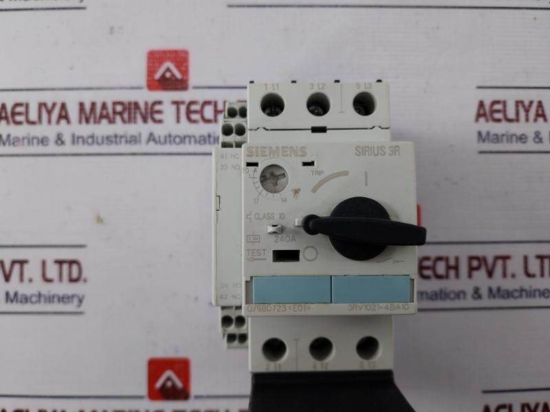 Siemens 3Rv1021-4Ba10 Circuit Breaker For Motor Protection 10A 690V