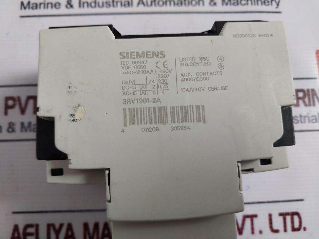 Siemens 3rv1021-4ba10 Circuit Breaker With Auxiliary Switch 690v Iec 60947