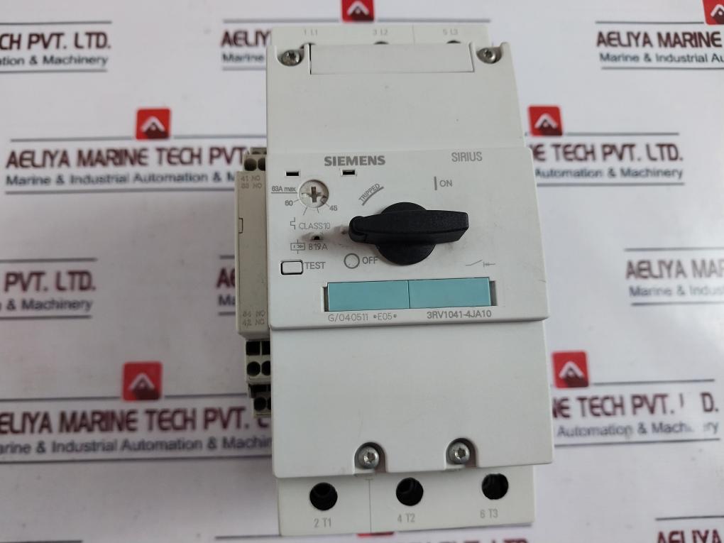 Siemens 3rv1041-4ja10 Circuit Breaker Size S3 For Motor Protection