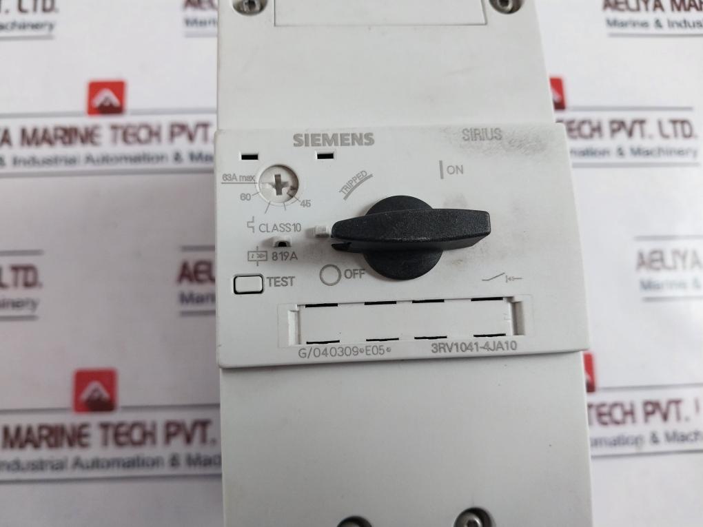 Siemens 3rv1041-4ja10 Circuit Breaker Size S3 For Motor Protection 50/60hz
