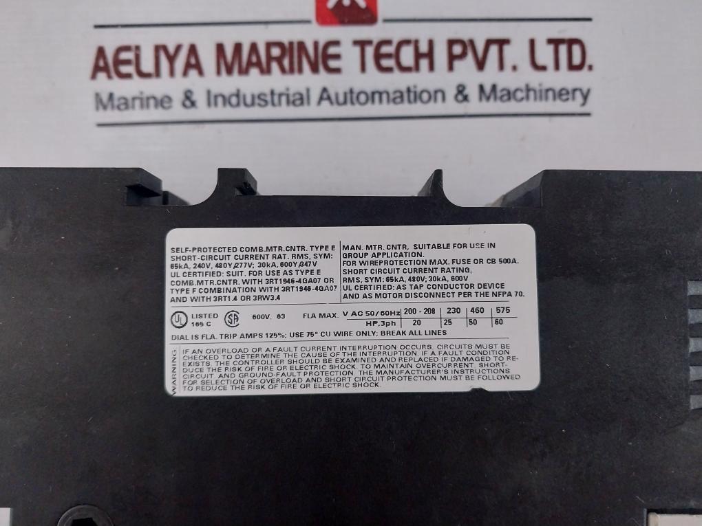 Siemens 3rv1041-4ja10 Motor Protection Circuit Breaker 000406