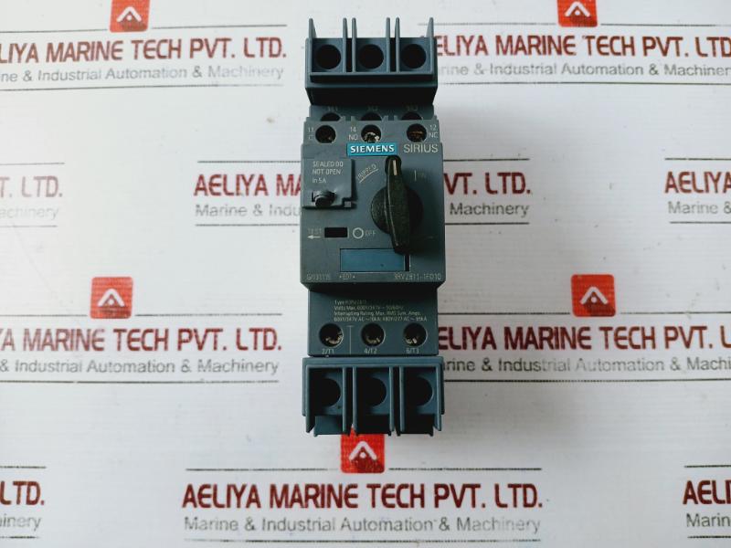 Siemens 3rv2811-1fd10 Sirius Circuit Breaker, 5a 600y/347v~ 50/60hz