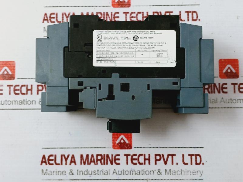 Siemens 3rv2811-1fd10 Sirius Circuit Breaker, 5a 600y/347v~ 50/60hz