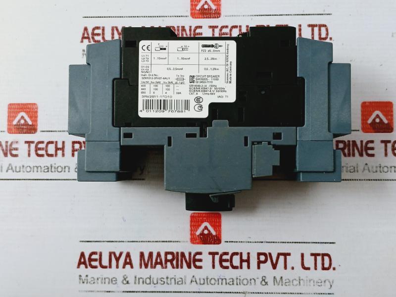 Siemens 3rv2811-1fd10 Sirius Circuit Breaker, 5a 600y/347v~ 50/60hz