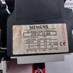 Siemens 3TF31 10-0A Air Break (Power) Contactor With 3UA50 00-1F Overload Relay