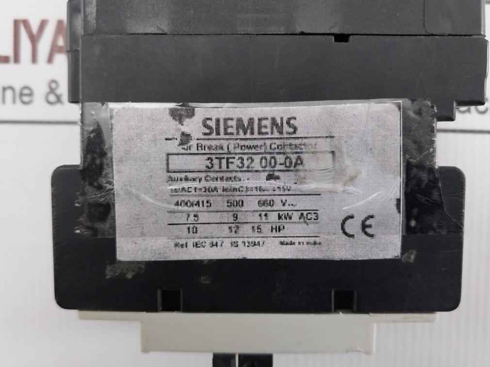Siemens 3tf32 00-0a Air Break (Power) Contactor 16a 415v 50/60hz