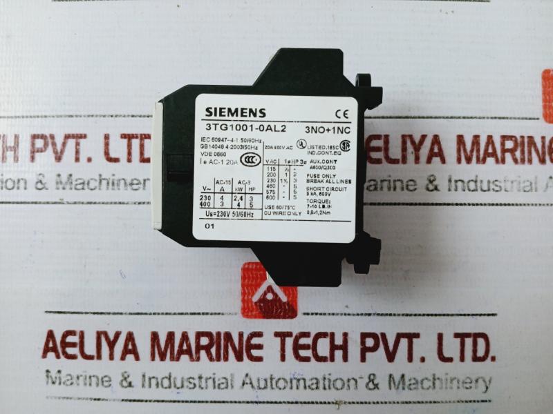 Siemens 3tg1001-0al2 Magnetic Contactor Gb14048 4-2003/50hz