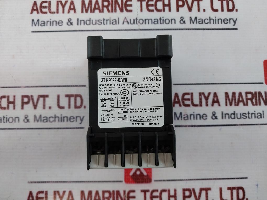 Siemens 3th2022-0af0 Contactor Relay 110v 50/60hz