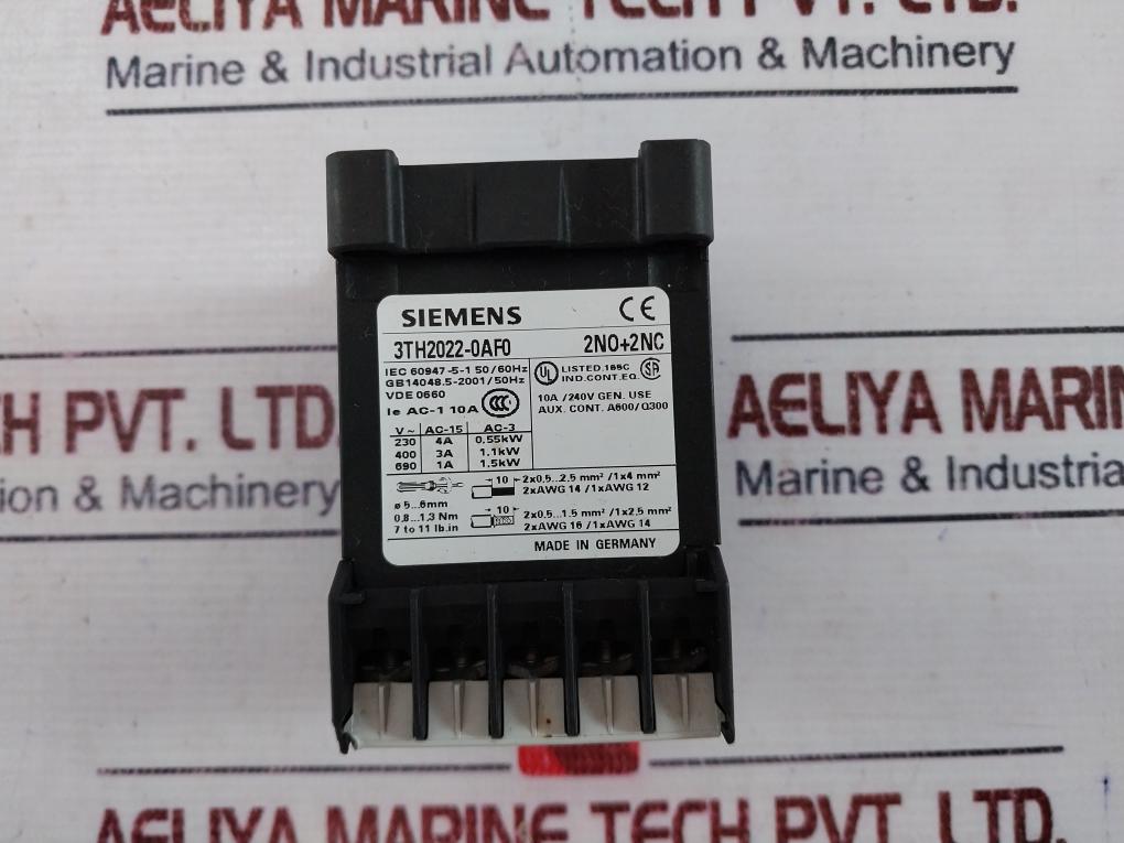 Siemens 3th2022-0af0 Contactor Relay Gb14048.5-2001/50hz