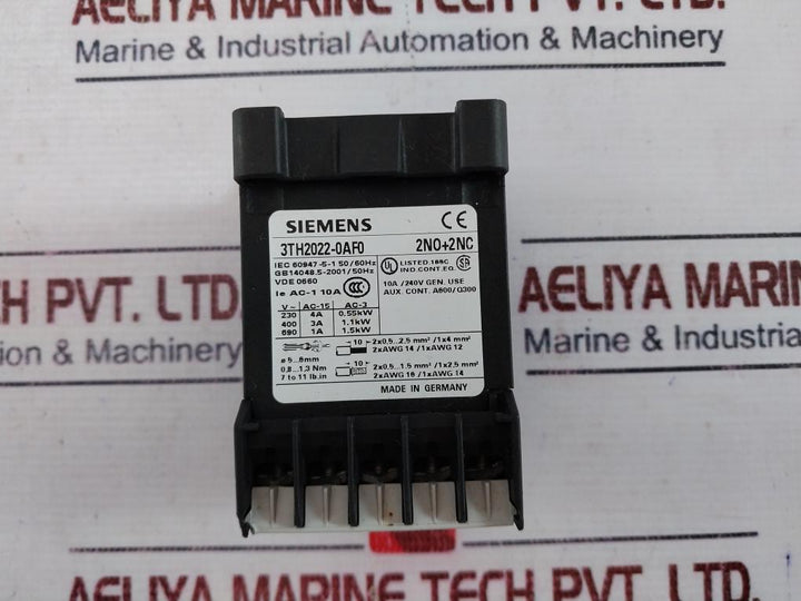 Siemens 3th2022-0af0 Contactor Relay Gb14048.5-2001/50hz