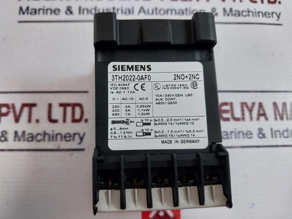 Siemens 3th2022-0af0 Contactor Relay 3th2022-0af0 110v 50hz 132v 60hz