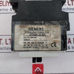 Siemens 3th30 22-0a Air Break (Aux) Contactor Relay 110v 50hz