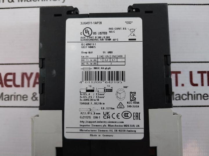 Siemens 3ug4511-1ap20 Monitoring Relay 101089806