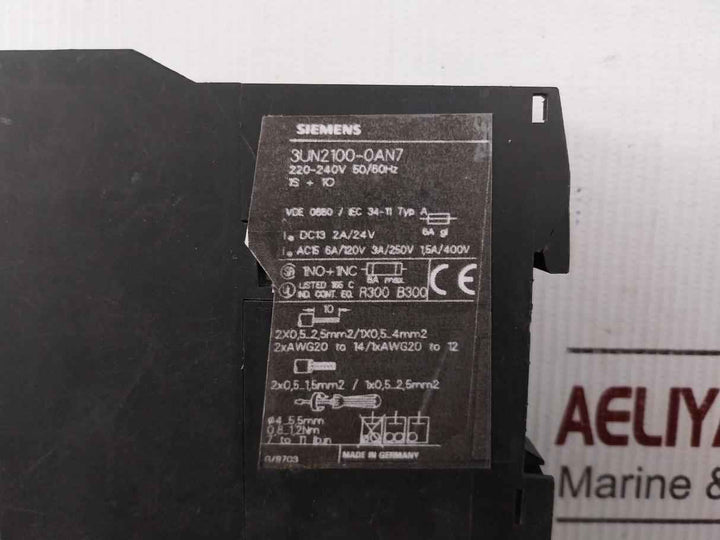 Siemens 3un2100-0an7 Thermistor Motor Protection Relay 220–240v 50/60hz