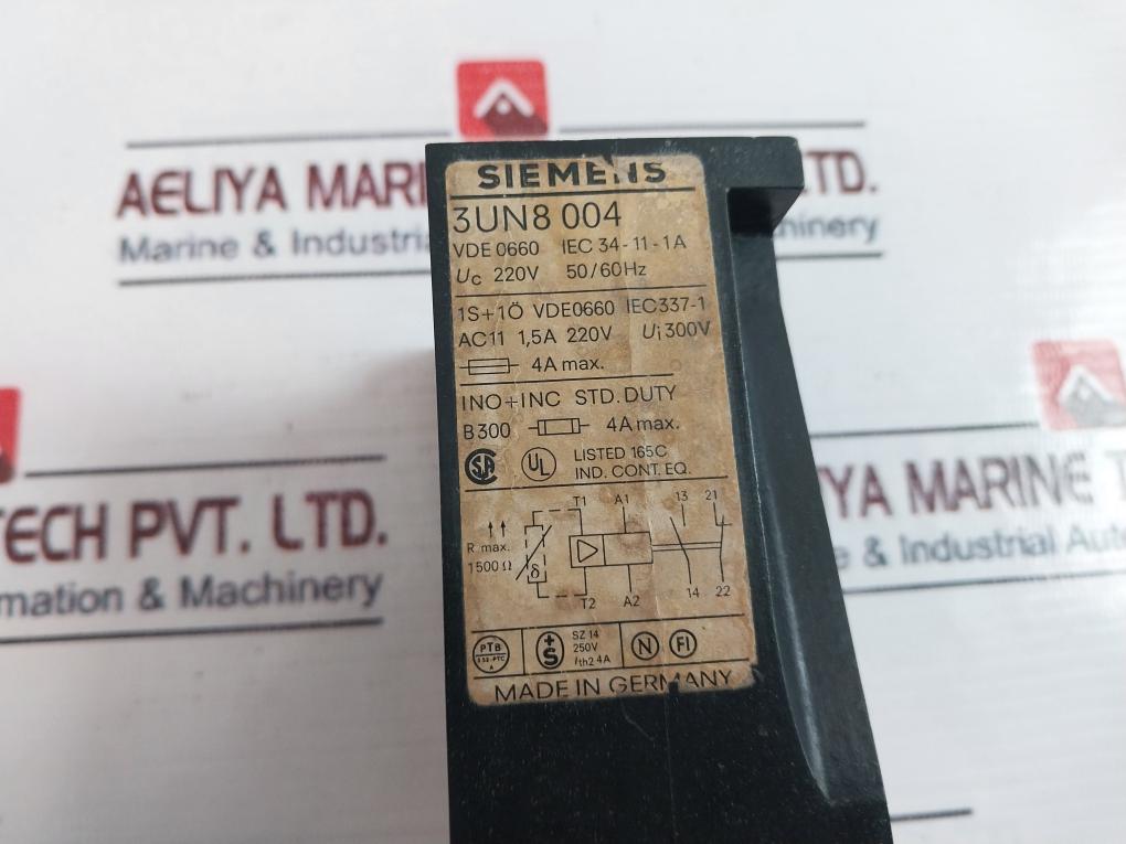 Siemens 3un8 004 Control Relay Uc 220v 50/60hz