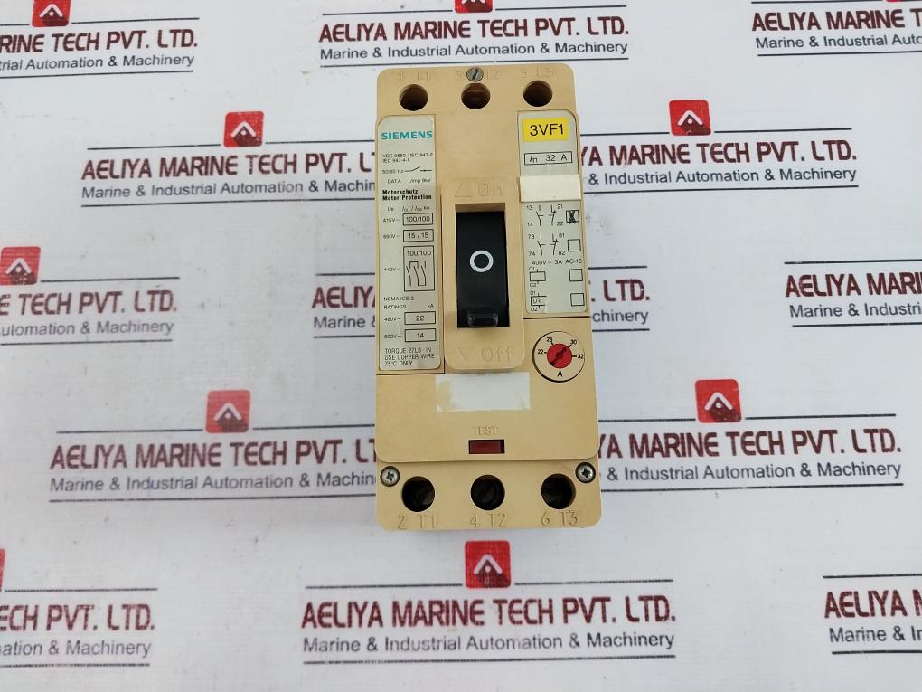 Siemens 3vf1231-1de11-0ab4 Motor Protection Circuit Breaker 22-32a 32a