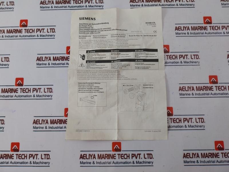 Siemens 3Vl9400-4Ta30 Connection Set W/ Screw Terminal For 3Vl400