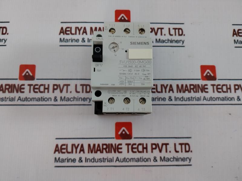 Siemens 3vu1300-0mg00 Circuit Breaker For Motor Protection 600vac Max 50/60hz