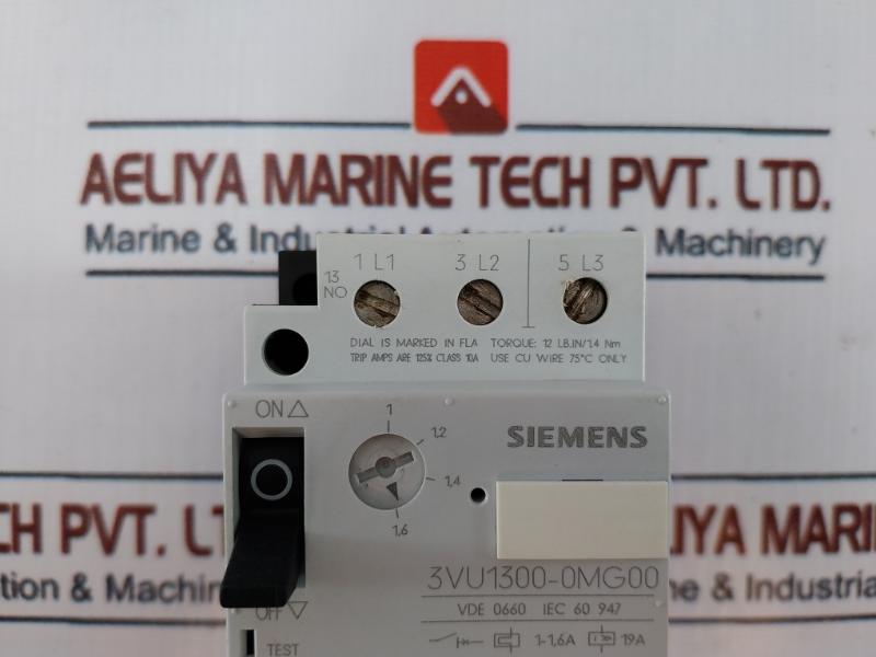 Siemens 3vu1300-0mg00 Circuit Breaker For Motor Protection 600vac Max 50/60hz