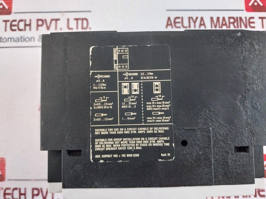 Siemens 3vu1600-1mg00 Motor Protective Circuit Breaker Cat. A 600vac 50/60hz