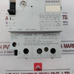 Siemens 3vu1600-1mg00 Motor Protective Circuit Breaker Cat. A 600vac 50/60hz