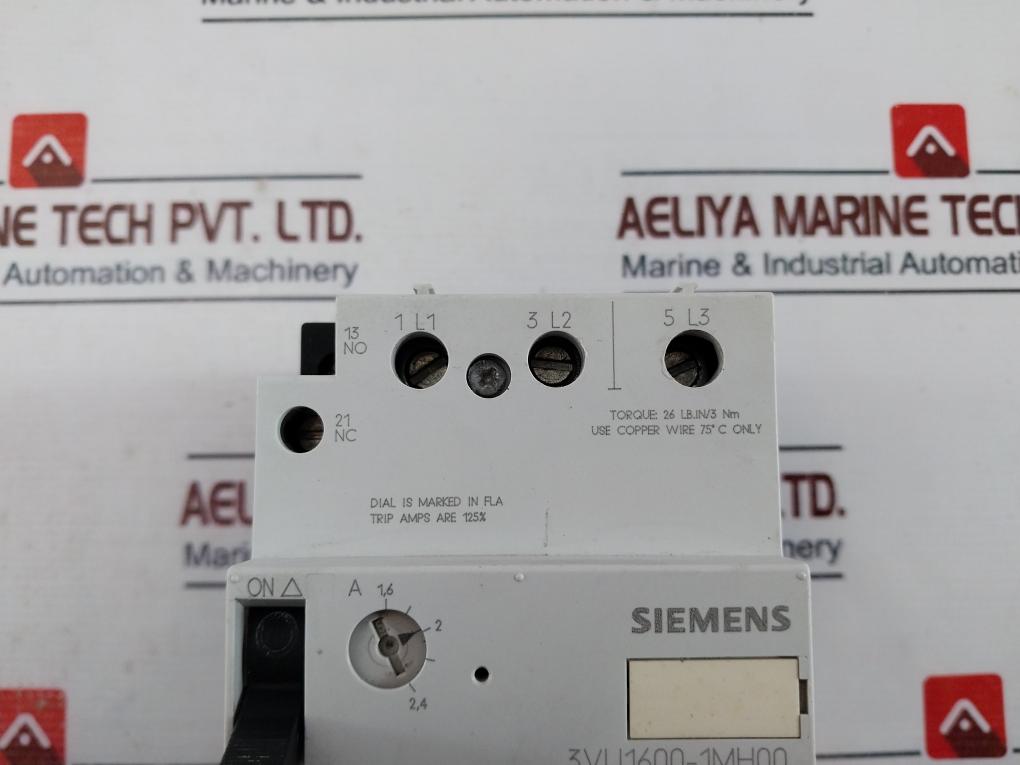 Siemens 3vu1600-1mh00 Manual Motor Circuit Breaker Cat A 50/60hz