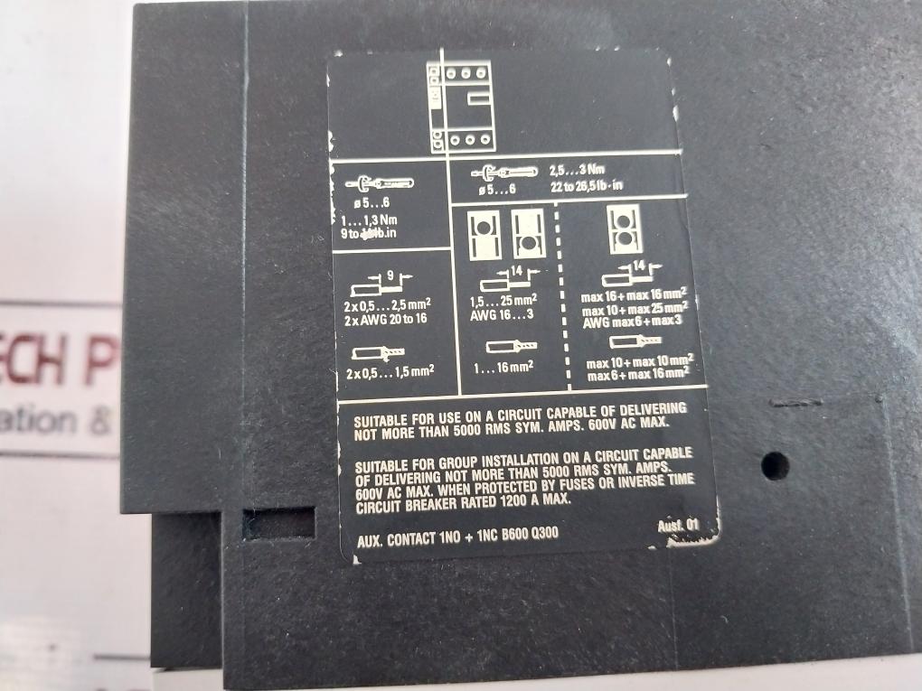 Siemens 3VU1600-1MK00 Circuit Breaker For Motor Protection 50/60Hz