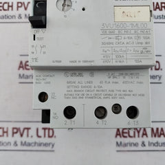 Siemens 3vu1600-1ml00 Circuit-breaker Cat. A 6-10a 600vac 50/60hz