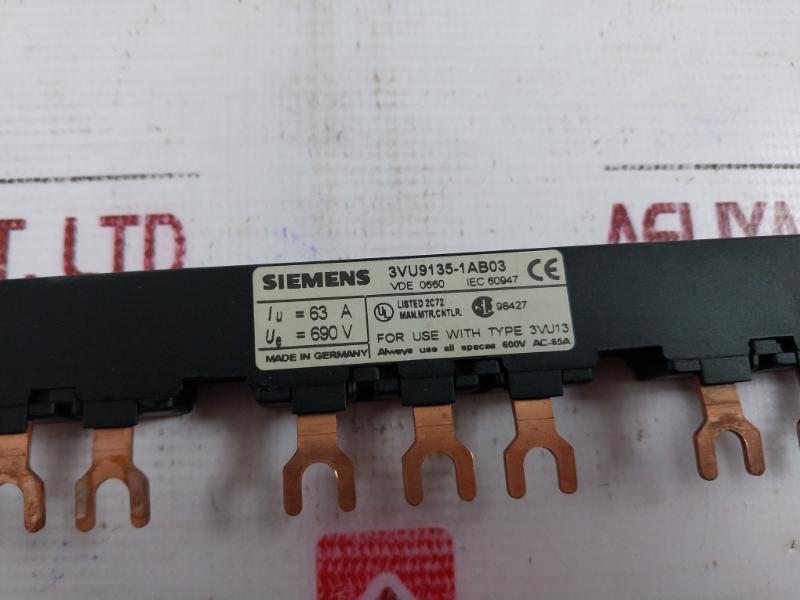 Siemens 3vu9135-1ab03 Iec 60947 63a 690 V Use With Type 3vu13