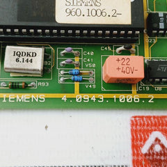 Siemens 4.0943.1006.2 Sbs Control Printed Circuit Board, 8670101012