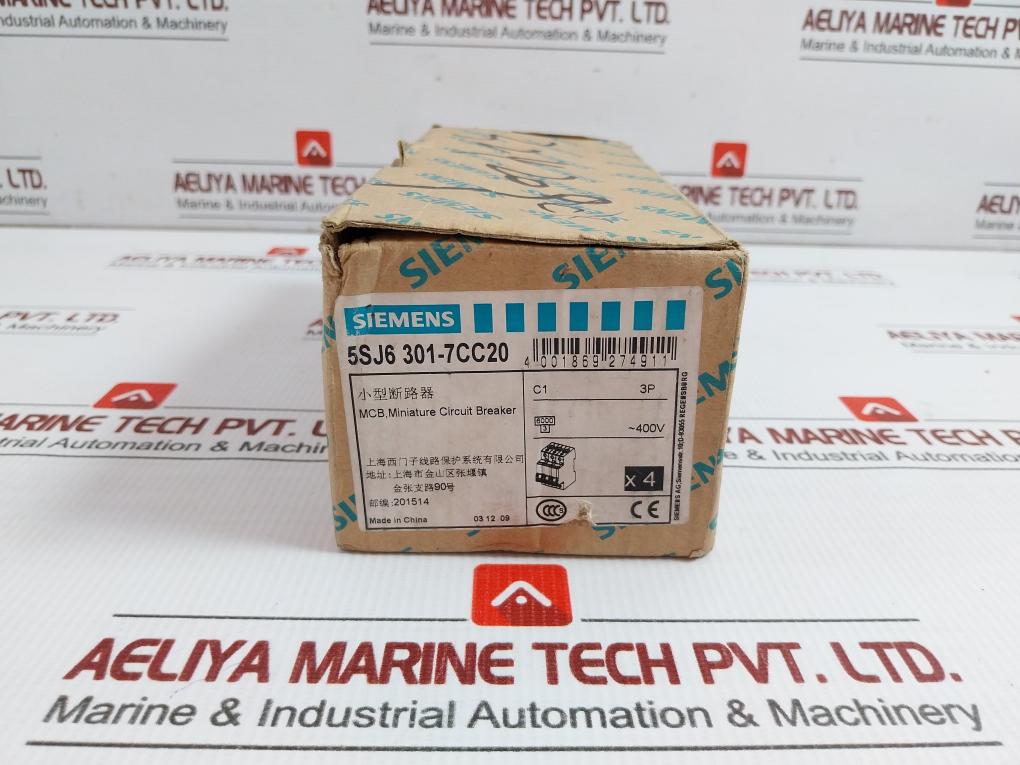 Siemens 400V Ac 3 Pole Miniature Circuit Breaker 5Sj6301-7
