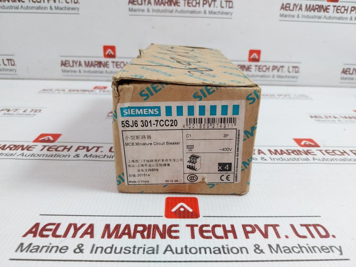 Siemens 400V Ac 3 Pole Miniature Circuit Breaker 5Sj6301-7