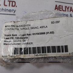 Siemens 42Cf35Ajajt 3 Pole Contactor Hn-53Cd-024