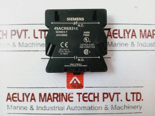 Siemens 49acr6x511 Auxiliary Contact Series F Ac15 Dc13 660v