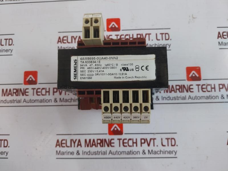 Siemens 4Am8695-0Ua40-0Nn2 Single Phase Power Transformer 460V-380V 94Va
