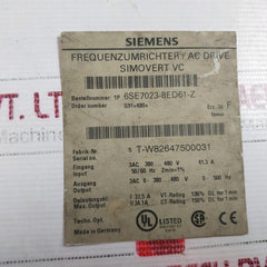 Siemens 4Am8695-0Ua40-0Nn2 Single Phase Power Transformer Ta 633834/E 230V/41A