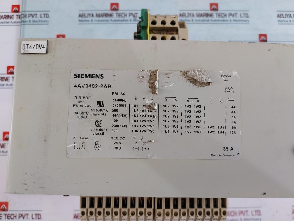 Siemens 4Av3402-2Ab Ac Power Supply 35A 50/60 Hz