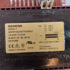 Siemens 4am6142-5at10-0fa1 Sitas Transformer 1 Phase Sidac-t 1.6 Kva/7.3 Kva