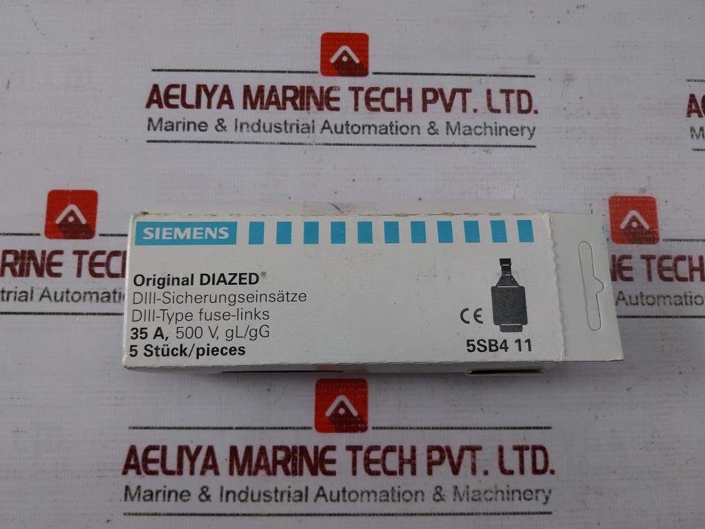 Lot of 5x SIEMENS 5SB4 11 Diazed Fuse GL/GG 35A 500V