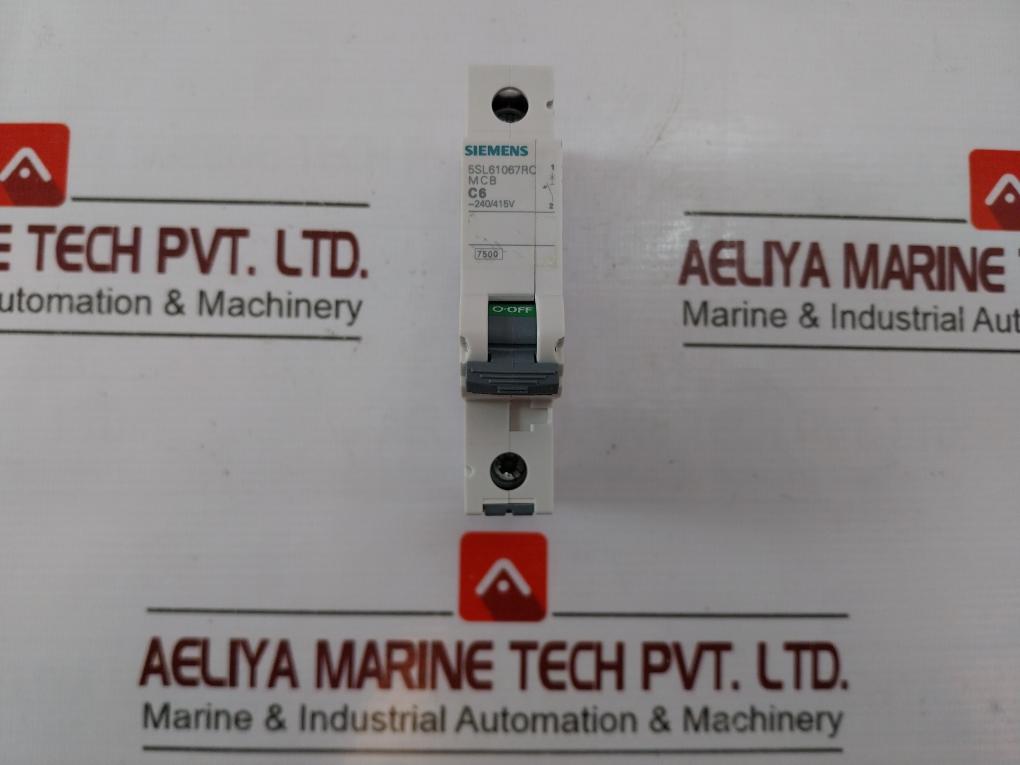 Siemens 5Sl61067Rc Mcb 240/415V 1C06A Cm/L-2255548 H6M D 24 81