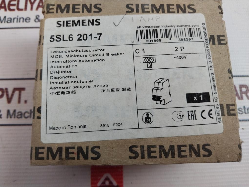 Siemens 5Sl6201-7 Miniature Circuit Breaker