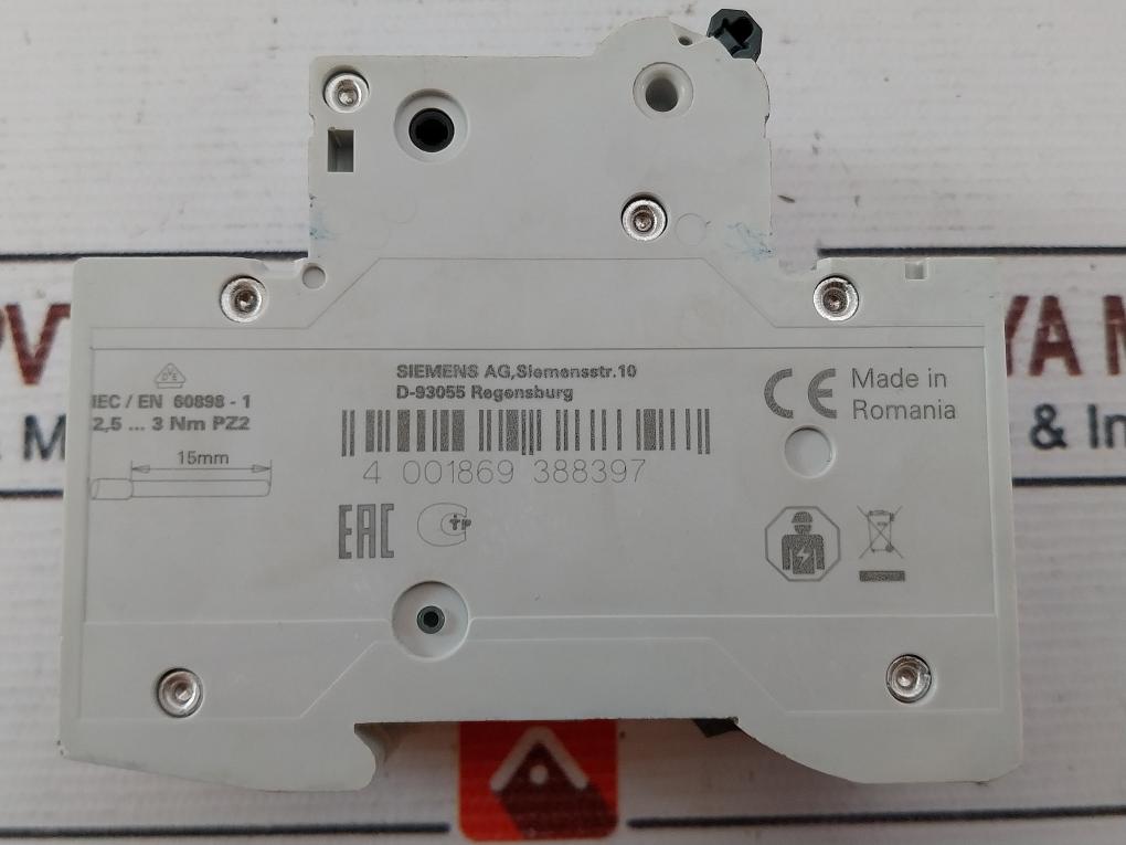 Siemens 5Sl6201-7 Miniature Circuit Breaker 400V 10A