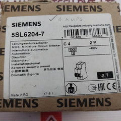Siemens 5Sl6204-7 Mcb Miniature Circuit Breaker