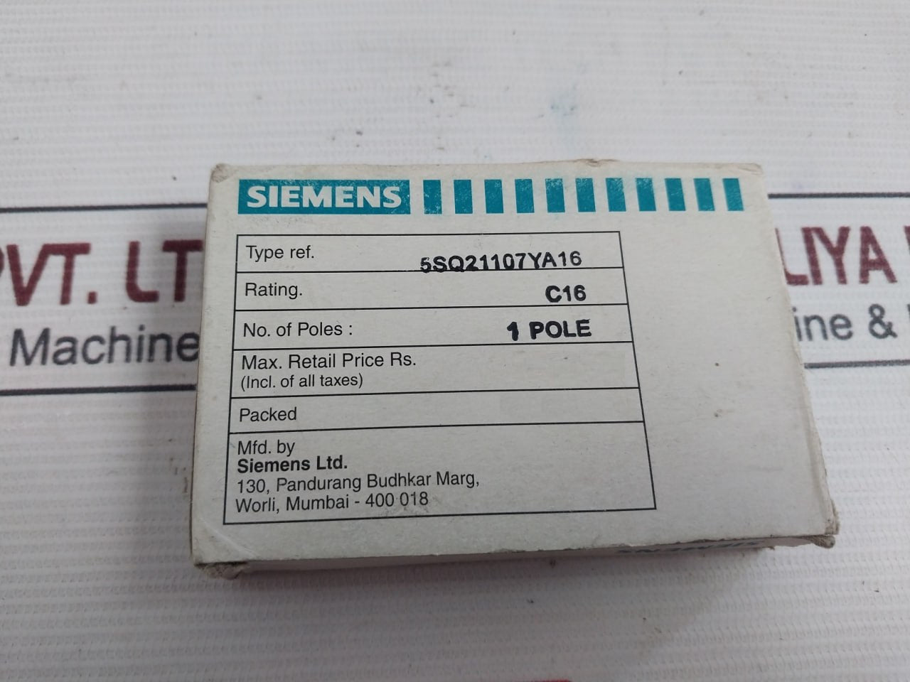 Siemens 5Sq21 Miniature Circuit Breaker 1 Pole 50Hz 240/415V