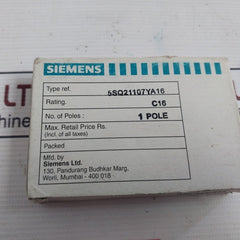 Siemens 5Sq21 Miniature Circuit Breaker 1 Pole 50Hz 240/415V