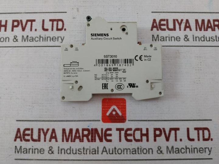 Siemens 5St3010 Auxiliary Circuit Switch Iec/En 60947-5-1 4 001869 187402