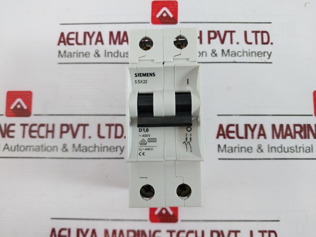 Siemens 5Sx22 Circuit Breaker 1.6A Max 480V Ac