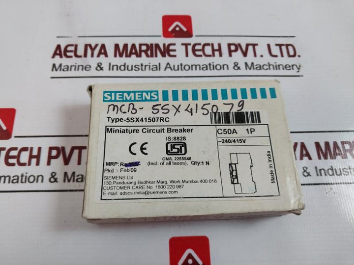 Lot Of 2X SIEMENS 5SX41 Miniature Circuit Breaker MCB-5SX415079/ MCB-5SX41507G