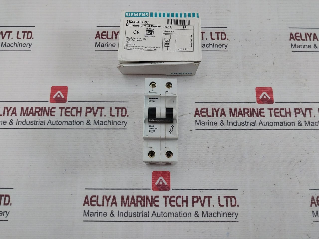Siemens 5Sx42407Rc Betagard 2 Pole Miniature Circuit Breaker